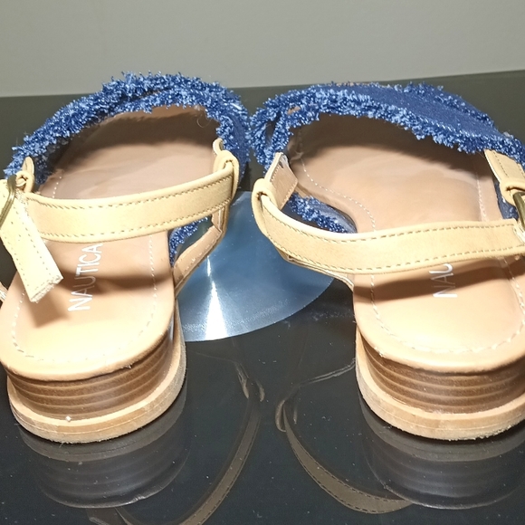 Nautica Basin Blue Denim Slingback Cute Sandal Women's Size 6.5 - Picture 7 of 10